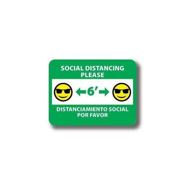 Ergomat 50in x 32in RECTANGLE SIGNS Soical Distancing Please - Bilingual English/Spanish DSV-SIGN 1600 #2947 -UEN - main